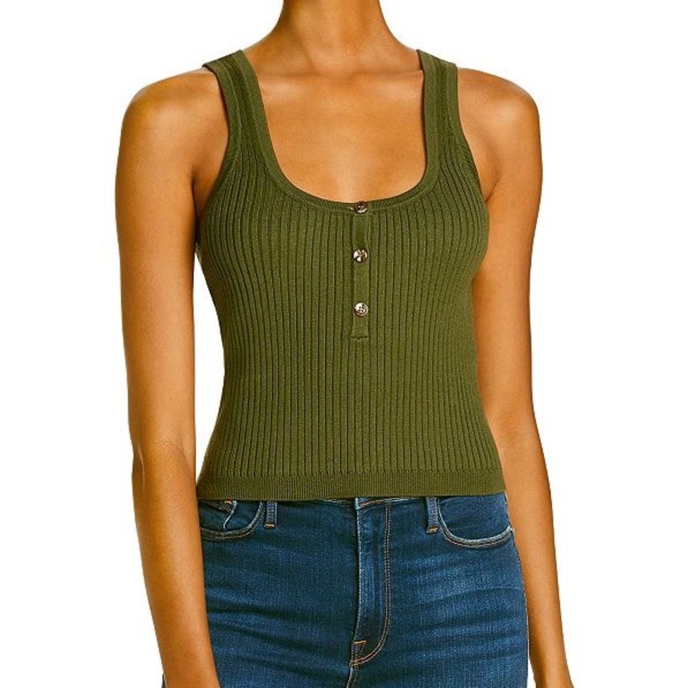 Lini Ribbed Knit Henley Tank - Never Worn